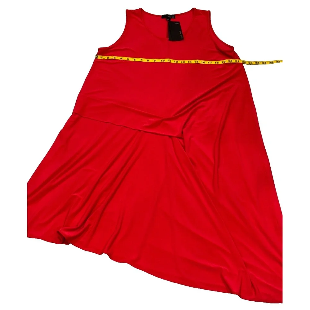 Sun Kim‎ Palm Beach Maxi Sleeveless Dress Size L Red Lagenlook NWT USA Made